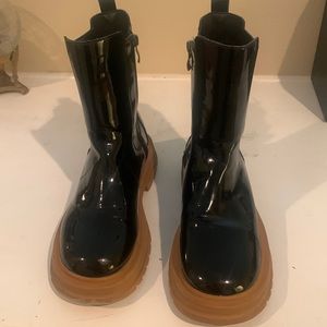 Womens New Fashion Punk Round Toe Ankle Boots Chunky Mid Heels Motorcycle Shoes